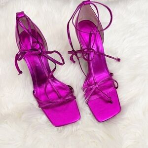 Zara metallic style heels sandals